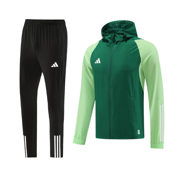 ConjuntoBlusa_CalcaAdidasVerdeePreto1 Conjunto de Frio Adidas Casaco + Calça Verde e Preto - VENI Futebol