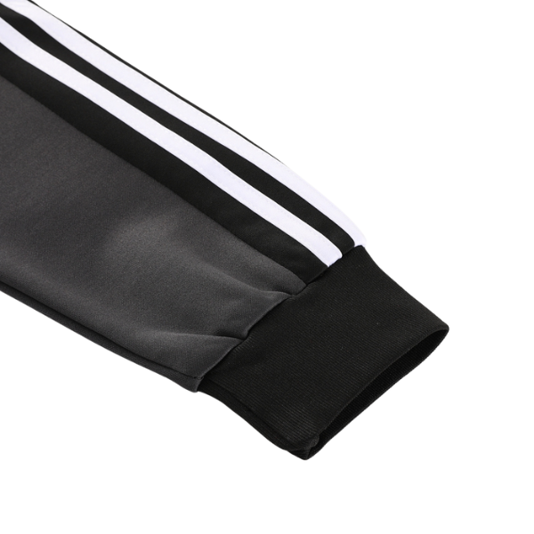 ConjuntoJaqueta_CalcaAdidasPreta_BrancaeCinza5 Conjunto de Frio Adidas Jaqueta + Calça Preta, Branca e Cinza - VENI Futebol