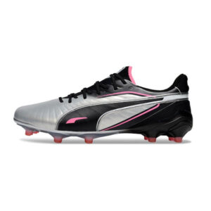 Puma King Ultimate Gray Black and Pink Firm Ground FG Football Boot